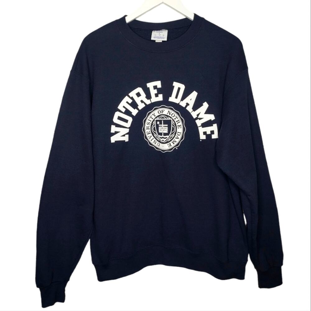 Champion Notre Dame University Sweatshirt Size Large Collegiate Preppy Academia